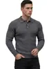 2026 Suéter de Punto de Manga Larga con Solapa para Hombre Estilo Old Money Casual Transpirable Otoño/Invierno
