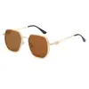Gafas de sol lisas de montura grande para mujer, elegantes, para fotografía callejera, gafas de sol de metal para hombre, montura de gafas lisas decorativas anti luz azul, venta al por mayor