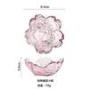 Prato Pequeno Flor de Cerejeira em Vidro Martelado Criativo Rosa Prato para Molho Prato para Molho de Soja Conjunto de Louças Sem Chumbo para Uso Doméstico
