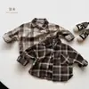 Camisa retrô estilo coreano para crianças, nova coleção de outono, camisa de manga comprida para meninos e meninas, estilo japonês e coreano, roupas infantis únicas e estilosas