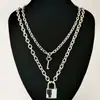 Joia Transfronteiriça Europeia e Americana Multicamadas em Formato de Cadeado Retrô Corrente de Suéter para Fotografia de Rua Feminina Personalidade Criativa Metal Estilo Frio