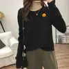 Camiseta Blanca de Manga Larga con Cuello Redondo, Suave, Cálida, Sencilla, de Terciopelo, para Mujer, Estilo Recto de Fábrica, Camisa Base Interior Holgada para Otoño e Invierno