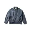 Chaqueta de Trabajo Retro Americana Nanxia con Bordado Desgastado, Nueva Primavera y Otoño Holgada Casual Bloque de Color Solapa Abrigo