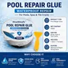 KineShineX Pegamento Impermeable para Reparación de Piscinas 100G Relleno para Grietas en Azulejos Daños en Bordes de Piscina Bañera de Hidromasaje