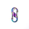 Mini mosquetón de acero inoxidable en forma de S con cierre, hebilla de ocho de colores, clip para cremallera pequeño, hebilla colgante de ocho antirrobo