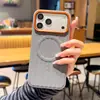 Compatível com capa de celular magnética para iPhone 18 Pro Max, capa protetora de couro com moldura de metal para lente para Samsung S26 Ultra