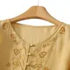 Tiro Real~Nuevo Producto de Verano, Camisa Holgada de Estilo Artístico para Mujer, Top Delgado Bordado con Cuello en V de Estilo Chino, Casual y Versátil