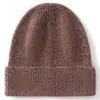 Gorro de Cachemira para Mujer 100% Cachemira Pura Otoño Invierno Moda Versátil Simple Tejido Cálido Hilo de Flor Gorro