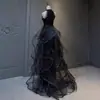 Vestido de Noche Negro con Lentejuelas y Cuello Halter, Lujo Accesible Nicho Vestido de Gama Alta, Elegante Vestido Delgado para Ceremonia de Adultos