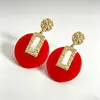 Pendientes Geométricos con Textura Retro, Pendientes de Moda y Versátiles para Mujer