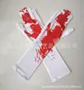Luvas com Estampa de Fantasma Caveira Mão Osso Halloween Cosplay Meia-calça Longa Esqueleto Horror Adulto