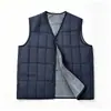 Chaleco de Algodón Cálido con Felpa para Hombre Otoño Invierno Estilo Nuevo Holgado Talla Grande Cuello en V Ropa Interior Sin Mangas Cárdigan Ropa Exterior