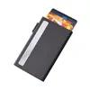 Plataforma Extranjera Más Vendida Caja de Tarjetas de Aleación de Aluminio con Bloqueo Rfid Portatarjetas Automático Emergente con Logo Láser