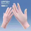 Guantes de Protección Solar para Mujer, Anti-UV, Estilo Delgado de Verano, Seda de Hielo, Antideslizantes, Pantalla Táctil, Ciclismo, Conducción, Deportes, Mangas con Dos Dedos Expuestos