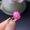 Anel de Opala Rosa Colorida Natural Pedra Principal 7*9mm Prata S925 Finamente Incrustado Venda Quente Transfronteiriça Venda Direta da Fábrica
