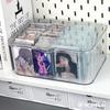 Caixa de Armazenamento de Máscaras Acrílico Transparente Porta-Objetos Cesta Mesa de Escritório com Tampa à Prova de Poeira Quarto Caixa de Ajuste