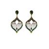 Pendientes de gota de agua con diamantes de estilo retro de corte de mediados de la antigüedad con aguja de plata, pendientes huecos exagerados, pendientes de hojas personalizados europeos y americanos.