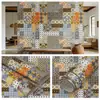 Papel Tapiz de Pared de Fondo para el Hogar Bohemio con Patrón Retro Pegatina de Pared Autoadhesiva Pegatina Impermeable a Prueba de Humedad Papel Tapiz de Decoración para Renovación