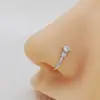 Piercing de Nariz em U Personalizado Europeu e Americano Transfronteiriço Sem Perfuração para Mulheres, Stud de Nariz Redondo Geométrico da Moda Cravejado com Strass, Venda por Atacado