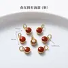 Alta Retención de Color Chapado en Cobre 24K Oro Real Accesorios de Ágata Roja Piezas para Joyería DIY Calabaza de Loto Productos Semi-Terminados Venta Directa de Fábrica