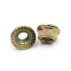 Tuerca Hexagonal con Brida para Grado 4 con Superficie Dentada, Tuerca Hexagonal con Brida y Cabeza Hexagonal Estampada, Tuerca Antideslizante con Brida de Color Zinc