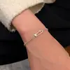 Pulsera de Clip de Papel Corazón S925 para Mujer Diseño de Nicho Ins Estéreo Sólido Joyería de Mano Elegante de Alta Gama