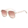 Gafas de Sol de Doble Puente Nuevo Vintage Transfronterizas, Gafas de Sol de Marco Grande de Moda y Simples, Lentes de Estilo Oceánico de Moda