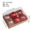 Decoraciones Navideñas Transfronterizas 8cm/6Pzas Esfera Navideña Transparente Pintada de Boutique Colgante para Árbol de Navidad