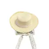2026 Nuevo Estilo Sombrero de Paja de Copa Plana Protección Solar de Verano Sombrero de Sol para la Costa Sombrero de Sol con Cordones para Vacaciones en la Playa