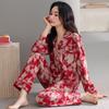 Pijamas de Nuevo Estilo 2026 para Mujer en Primavera y Otoño, Ropa de Casa de Manga Larga de Algodón Puro para Madres de Mediana Edad, Conjunto de Alta Gama