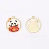 Acessórios de Joias Folha Verde Panda DIY Design Original Estilo Chinês Pulseira Pingente Chaveiro Corrente de Celular Pingente