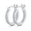 Pendientes de moissanita de plata esterlina S925, pendientes sencillos y elegantes, pendientes personalizados con diamantes retro estilo Hong Kong.