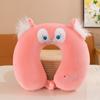 Venta al por mayor de almohadas de espuma viscoelástica en forma de U con dibujos animados, almohadas para el cuello, almohadas de viaje para aviones, almohadas para la siesta, almohadas para el cuello para niñas.