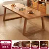 Mesa de Jantar com Núcleo de Madeira Maciça Novo Estilo 2025 Sala de Estar Doméstica Mesa Longa e Combinação de Cadeiras Apartamento Pequeno Mesa de Jantar Retangular Simples