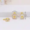 Oro Verdadero 18k Col de Forma Pentagonal Microincrustaciones de Circonita Accesorios Pulsera de Mariposa Colgante DIY Collar Pendientes Colgante D103