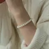 Pulsera Colgante Corazón Arcoíris de Plata de Ley S925 Estilo Ins Pulsera Sencilla DIY para Niñas y Mejores Amigas Joyería de Moda