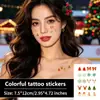 Sticker de Tatuagem Caricatura de Natal com Hot Stamping Rena Floco de Neve Homens Mulheres Festa Performance Duradouro à Prova d'Água Maquiagem Facial Braço