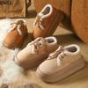 Zapatos de Algodón Versátiles Estilo Ins Retro Versión Coreana de Fábrica para Mujer, Calzado de Exterior para Otoño e Invierno, Mocasines Cálidos con Forro de Felpa