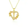 26 Collares con Letras Inglesas para Mujer, Colgante de Flor en Forma de Corazón con Diamantes, Cadena para Clavícula de Diseño Único, Accesorio Versátil de Lujo Ligero