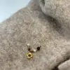 Corrente de Suéter com Pedra Olho de Tigre Feminina Estilo Celebri d'Internet de Luxo Vintage Outono e Inverno Popular Colar Girassol com Contas