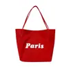 2026 Verão Nova Bolsa de Lona de Grande Capacidade Feminina Casual Moda Estilo Coreano Bolsa Tote Bolsa de Pano Bolsa Carta Estilosa