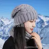 Conjunto Popular de Chapéu e Cachecol Europeu e Americano para Inverno, à Prova de Frio e Quente, Chapéu de Tricô com Proteção para Orelhas, Chapéu de Lã de Puxar