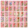 Tarjetas de Felicitación con Borde Floral Rosa Set de 36 Piezas Materiales de Journaling Estilo Ins Decoración de Pared Tarjetas de Te Extraño Estilo Nuevo