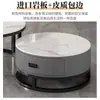 Mesa de centro redonda de losa de roca estilo italiano, un juego de mesa de té de alta gama para apartamentos pequeños, con un diseño moderno, minimalista y lujoso