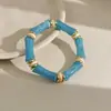 Nuevo Pulsera de Tubo Curvo Colorida Desenfocada Estilo Chino con Diseño de Nudo de Bambú, Pulsera Sencilla y Única Estilo Mid-Century