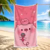 Toalla de Baño Infantil de Cerdo Rosa de Dibujos Animados Linda Transfronteriza Microfibra Estampado Digital Toalla de Playa de Cerdo Rosa