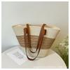 Bolso Tote Tejido Vacaciones Junto al Mar Mujer 2024 Nuevo Gran Capacidad Estilista Bolso de Hombro Popular en Internet Popular Bolso de Paja