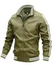 2026 Nueva Chaqueta Deportiva para Hombre Dos Rayas Cuello Alto Cremallera Ropa Exterior Juvenil Casual Versátil Chaqueta de Béisbol