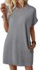 Vestido de Pantalón para Mujer de Exportación Transfronteriza Europea y Americana 2025 Primavera y Verano Nuevo Color Puro Cuello Redondo Suelto Manga Corta Bolsillo con Solapa