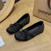Zapatos de tacón interior estilo coreano con lazo, boca poco profunda, para mujer, nuevos 2026, bailarinas de satén, zapatos para ir al trabajo, Mary Janes